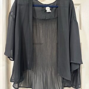 Sheer Black Kimono Cardigan A New Day Black Pleated Sheer Top – OSFM